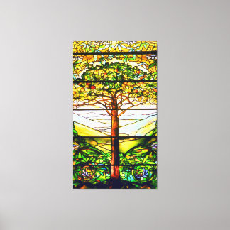 Spiritual Scenic Landscape Tiffany Window Canvas Print