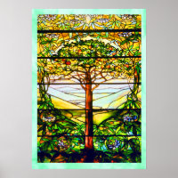 Spiritual Scenic Landscape Tiffany Window Poster