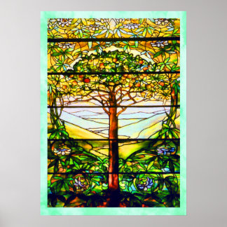 Spiritual Scenic Landscape Tiffany Window Poster