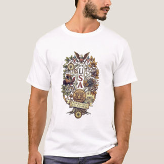 Spiritual Serenity Vertical Line Art Graphic T-Shirt