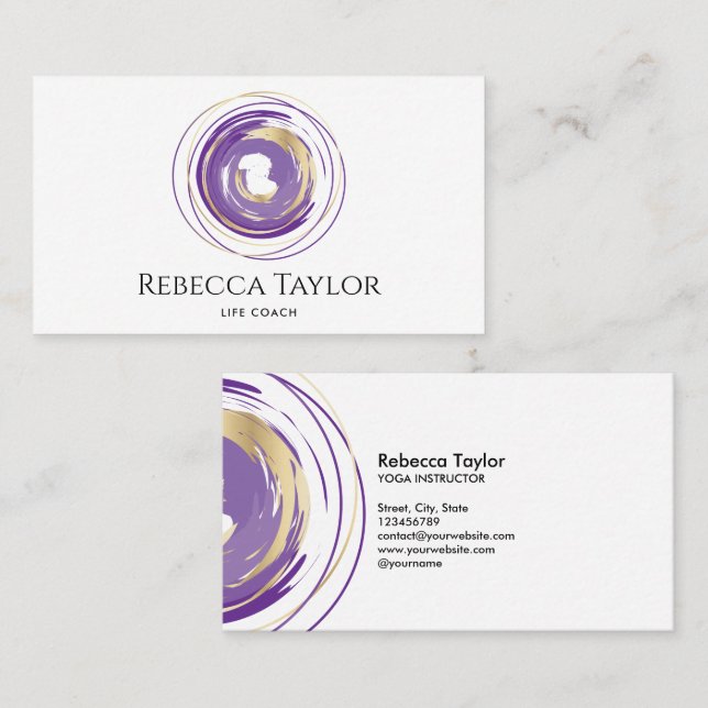 spiritual spiral yoga pilates life coach  business card (Front/Back)