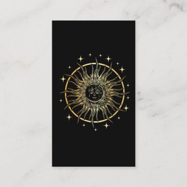 Spiritual Stars Astrology Art Ancient Sun Moon Business Card (Front)