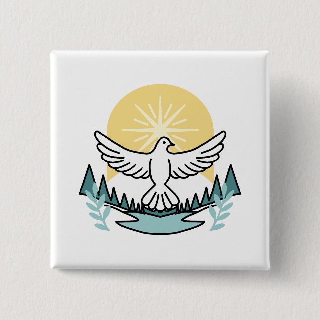 Spiritual Strength in God – Uplifting Christian 15 Cm Square Badge (Front)