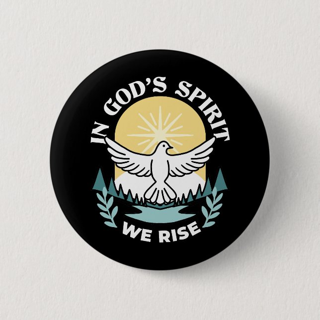 Spiritual Strength in God – Uplifting Christian 6 Cm Round Badge (Front)