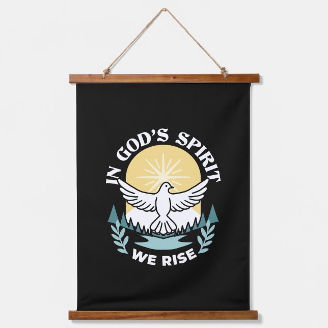 Spiritual Strength in God – Uplifting Christian Hanging Tapestry (Front)