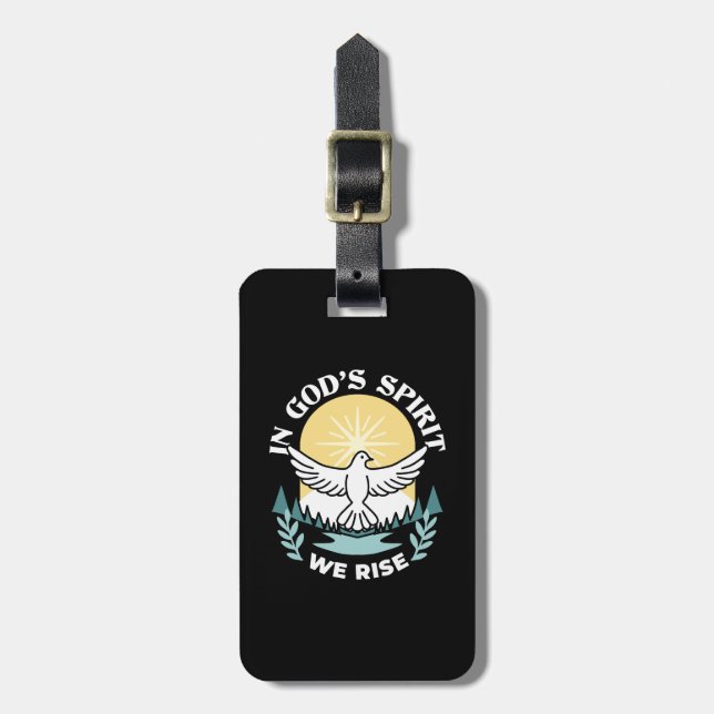 Spiritual Strength in God – Uplifting Christian Luggage Tag (Front Vertical)