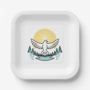 Spiritual Strength in God – Uplifting Christian Paper Plate