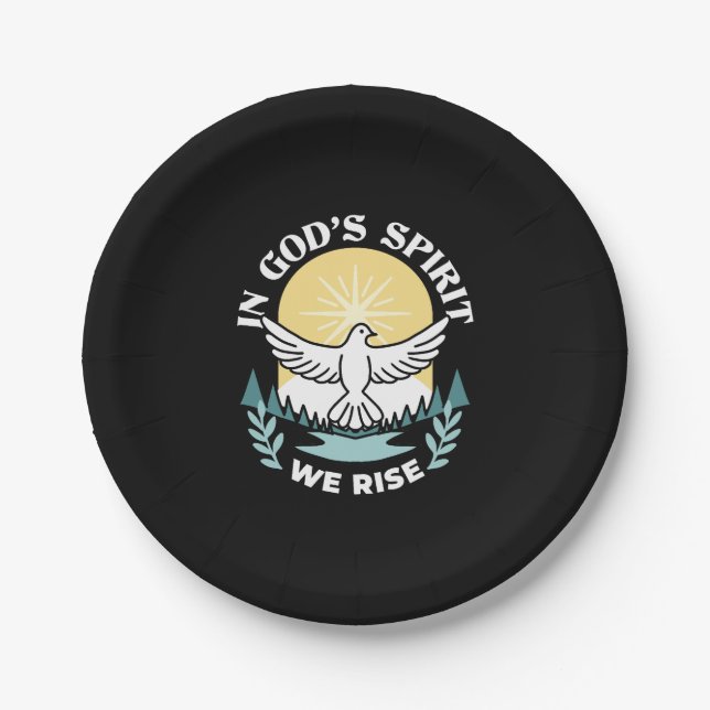 Spiritual Strength in God – Uplifting Christian Paper Plate (Front)