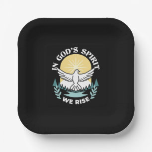 Spiritual Strength in God – Uplifting Christian Paper Plate