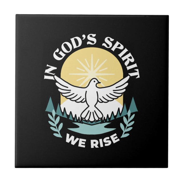 Spiritual Strength in God – Uplifting Christian Tile (Front)
