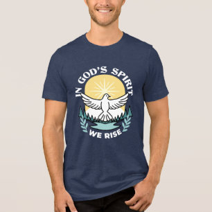 Spiritual Strength in God – Uplifting Christian Tri-Blend Shirt