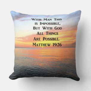 SPIRITUAL SUNRISE MATTHEW 19:26 PHOTO CUSHION