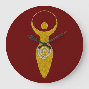 Spiritual Symbol - Goddess Of Earth Gaya 1 Flamele Large Clock