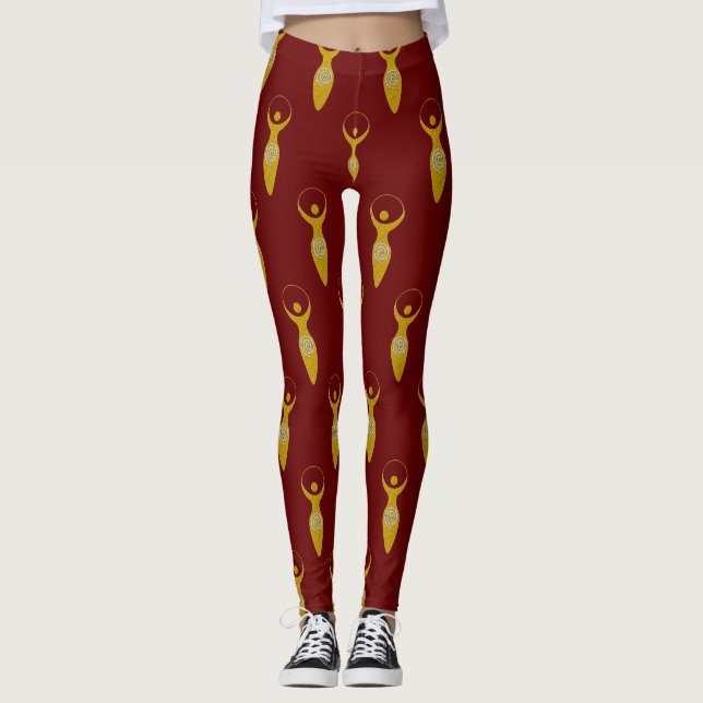 Spiritual Symbol - Goddess Of Earth Gaya 1 Flamele Leggings (Front)