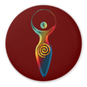 Spiritual Symbol - Goddess Of Earth Gaya 2 Ceramic Knob