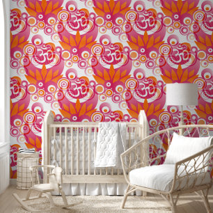 Spiritual Symbols Om Lotus - seamless pattern 3 Wallpaper