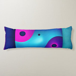 Spiritual Symmetry: Bright Abstract Yin Yang Body Cushion