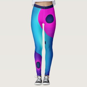 Spiritual Symmetry: Bright Abstract Yin Yang Leggings