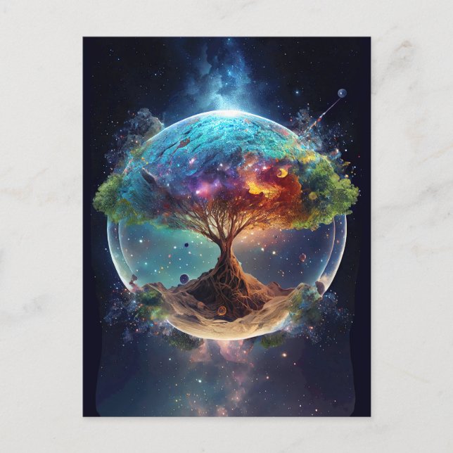 Spiritual Tree of Life Holiday Postcard (Front)