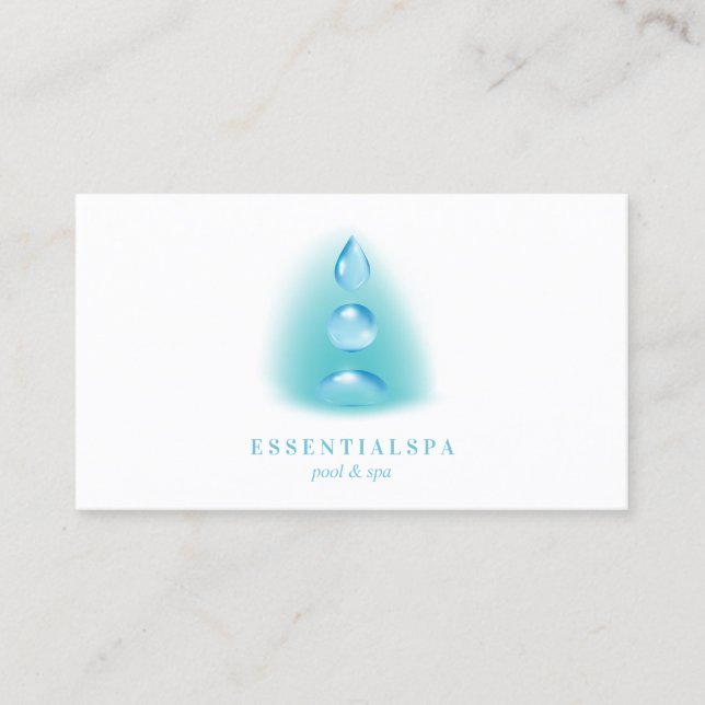 Spiritual Water drops reiki yoga zen Business Card (Front)