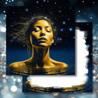 Spiritual Woman in Water under the Stars Blank