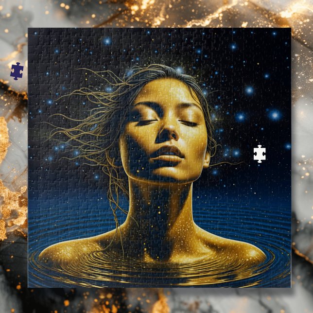 Spiritual Woman in Water under the Stars Jigsaw Puzzle (Creator Uploaded)