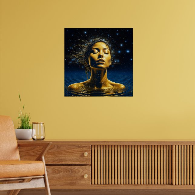 Spiritual Woman in Water under the Stars Poster (Living Room 2)