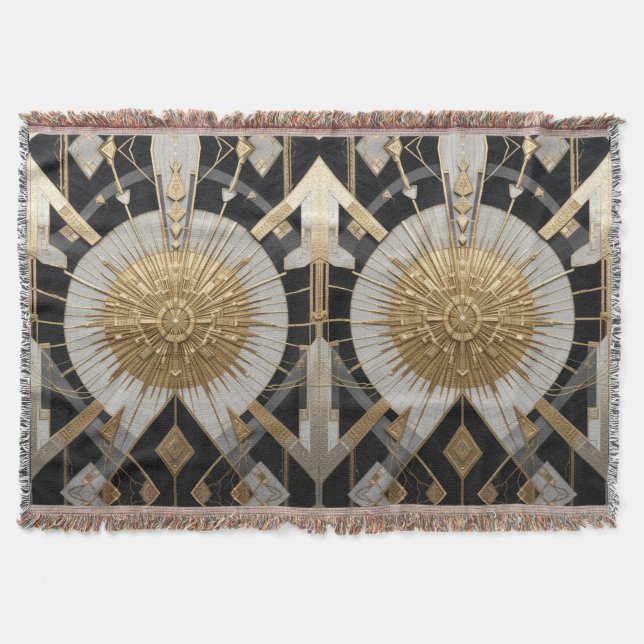 Spiritual Yantra Throw Blanket (Front)