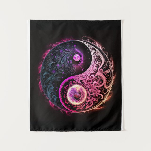 Spiritual Yin and Yang Oriental Chinese Symbol Tapestry (Front)