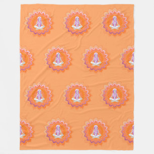 Spiritual Yoga Asana Meditation Mandala 3 Fleece Blanket