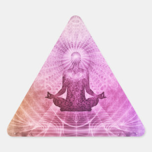 Spiritual Yoga Lotus Pose Meditation Triangle Sticker