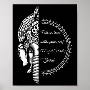 Spiritual Yoga Love Your Self Meditation Elephant  Poster