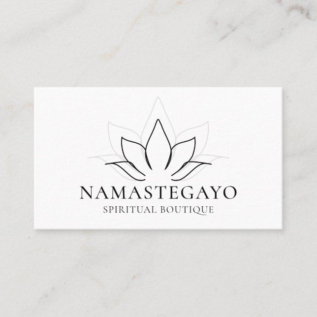 Spiritual Yoga Meditation Lotus Zen Holistic Business Card (Front)