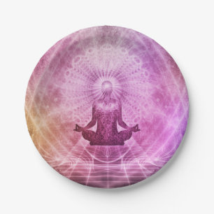 Spiritual Yoga Meditation Zen Colourful Paper Plate