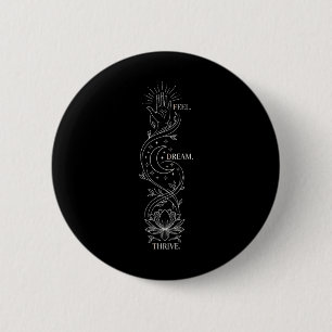 Spiritual Yoga Quote Lotus Flower And Moon Art - M 6 Cm Round Badge