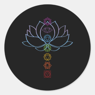 Spiritual Zen Lotus Flower Chakras Aligned Yoga Classic Round Sticker