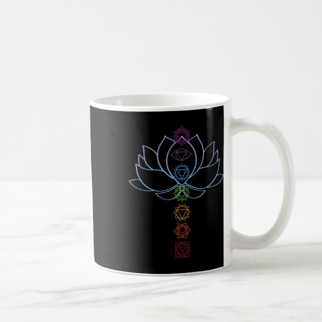 Spiritual Zen Lotus Flower Chakras Aligned Yoga  Coffee Mug (Right)