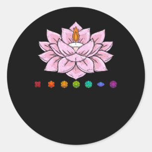 Spiritual Zen Lotus Flower Chakras Aligned Yoga Lo Classic Round Sticker