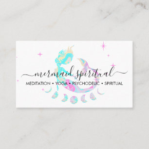 spiritual zodiac ombre teal pink Mermaid Business Card
