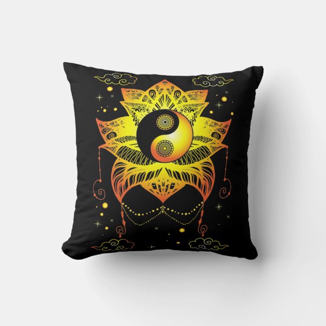 Spirituality Lotus Yin Yang Meditate Cushion (Front)