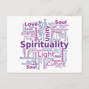 Spirituality Word Cloud - Pink Postcard