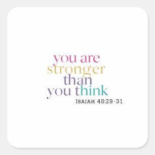 Spiritually Strong You Are More Than A Conqueror Square Sticker