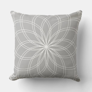 Spiro Mandala White Grey Cushion