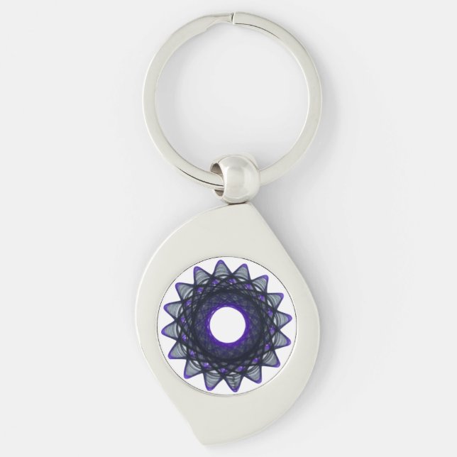 Spirograph Pride Pattern: Ace Key Ring (Front)
