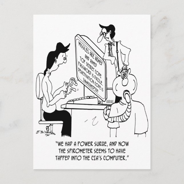 Spirometer Cartoon 7314 Postcard (Front)