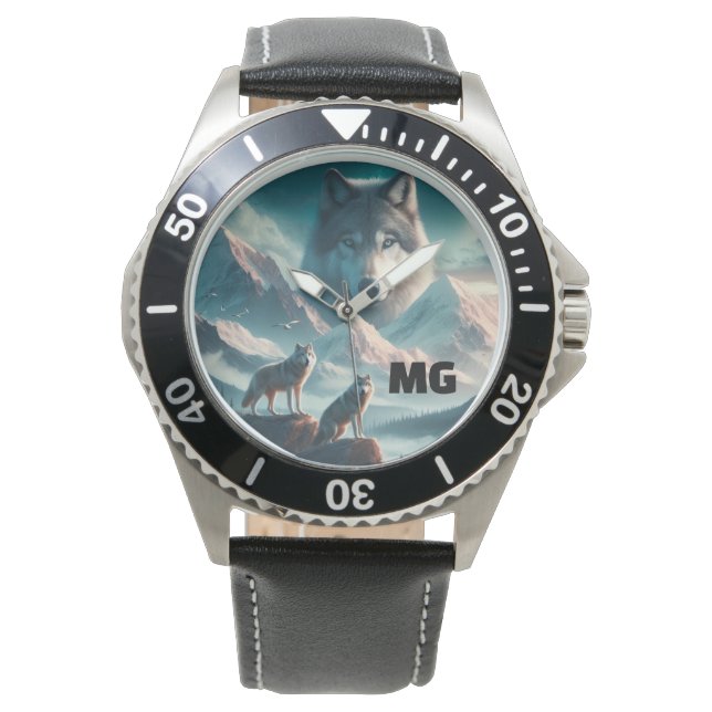 Spirtual  Wolf at Dusk eWatch Watch (Front)