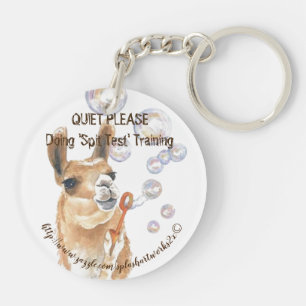 "Spit Training Llama" Key Ring