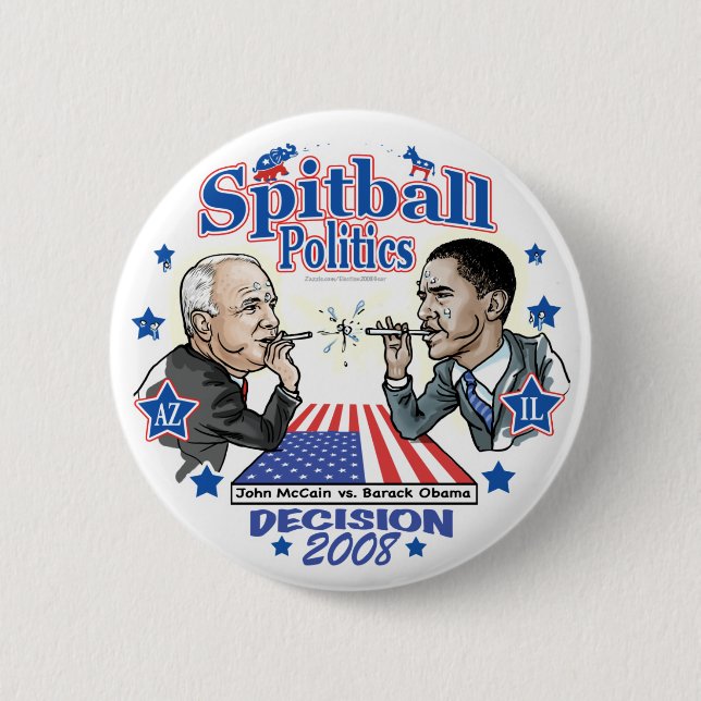 Spitball Politics 2008 6 Cm Round Badge (Front)