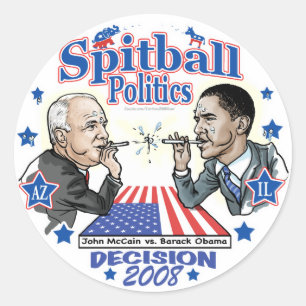 Spitball Politics 2008 Classic Round Sticker