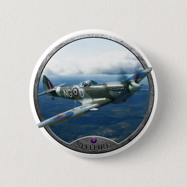 Spitfire 6 Cm Round Badge (Front)